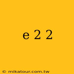 e 2 2