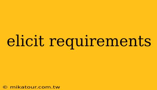 elicit requirements