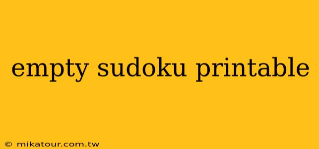 empty sudoku printable