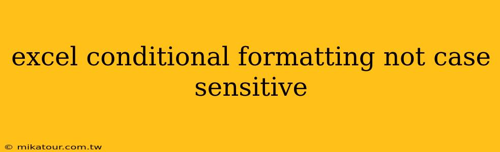 excel conditional formatting not case sensitive