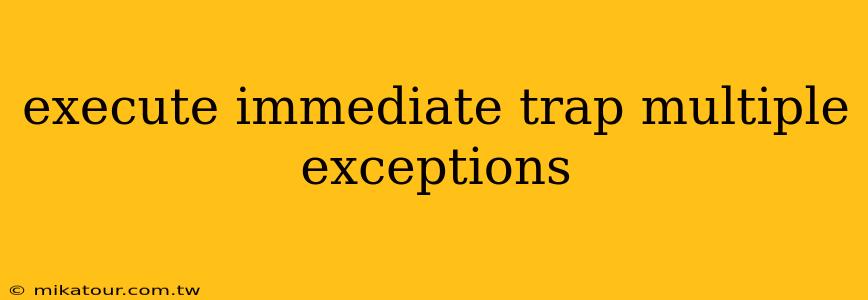 execute immediate trap multiple exceptions