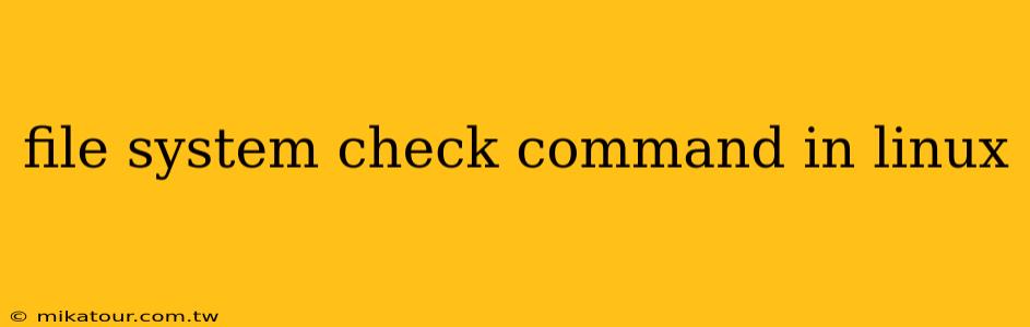 file system check command in linux