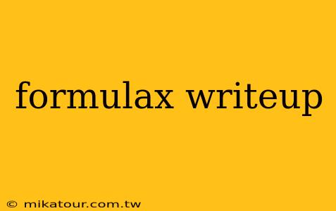 formulax writeup