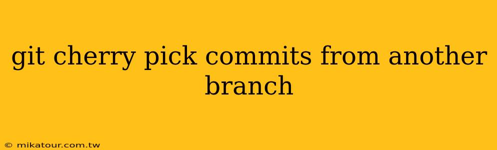 git cherry pick commits from another branch