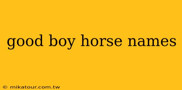 good boy horse names