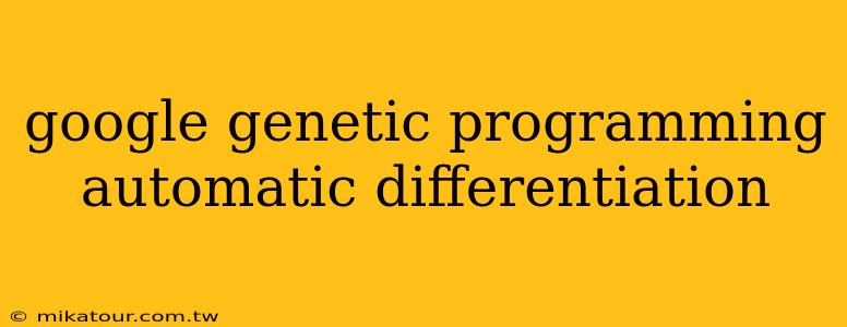 google genetic programming automatic differentiation