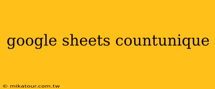 google sheets countunique