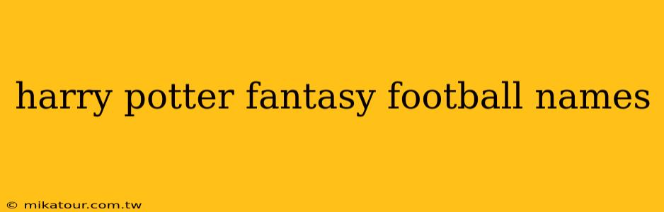 harry potter fantasy football names