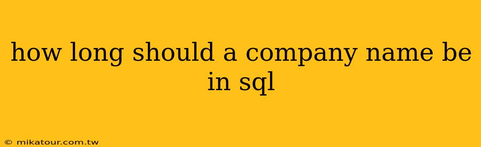 how long should a company name be in sql