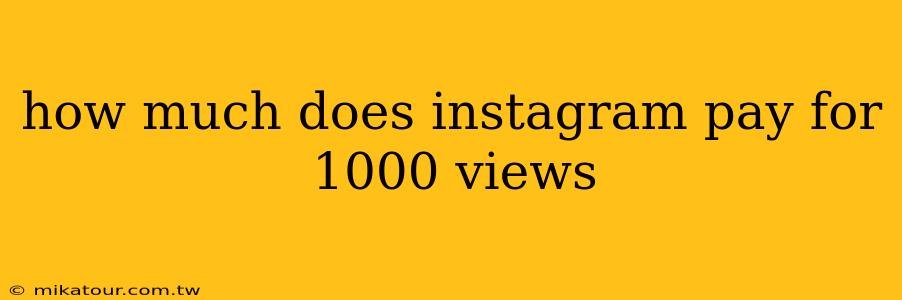 how much does instagram pay for 1000 views