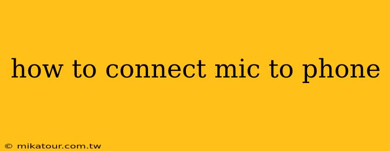 how to connect mic to phone