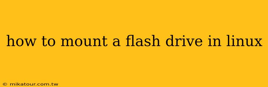 how to mount a flash drive in linux