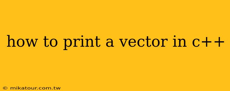 how to print a vector in c++