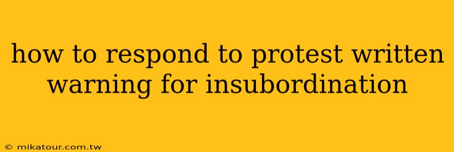 how to respond to protest written warning for insubordination