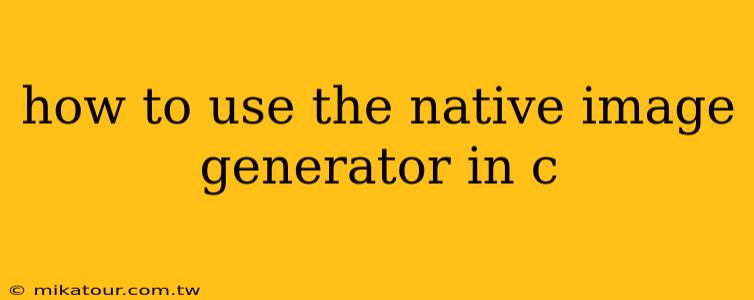 how to use the native image generator in c