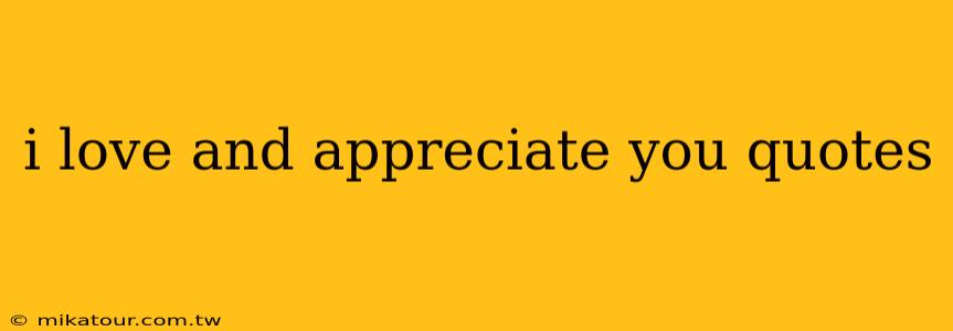 i love and appreciate you quotes