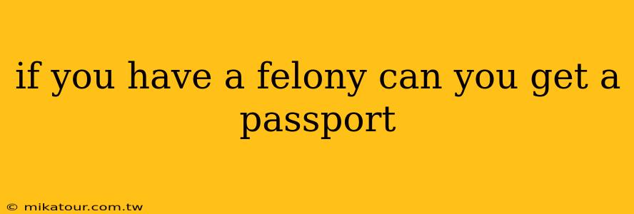 if you have a felony can you get a passport