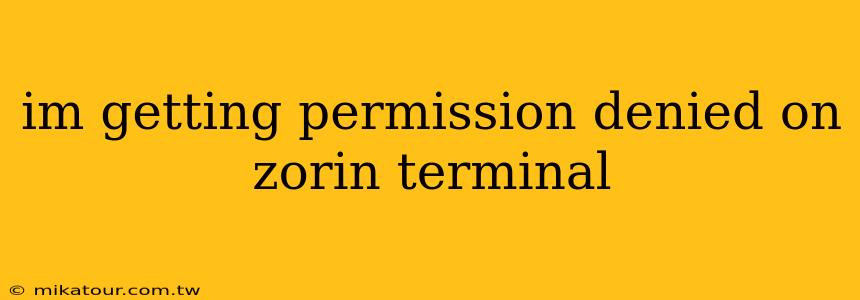 im getting permission denied on zorin terminal