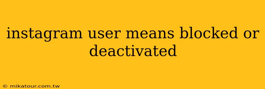 instagram user means blocked or deactivated