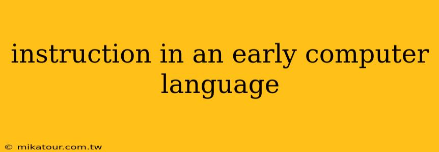 instruction in an early computer language