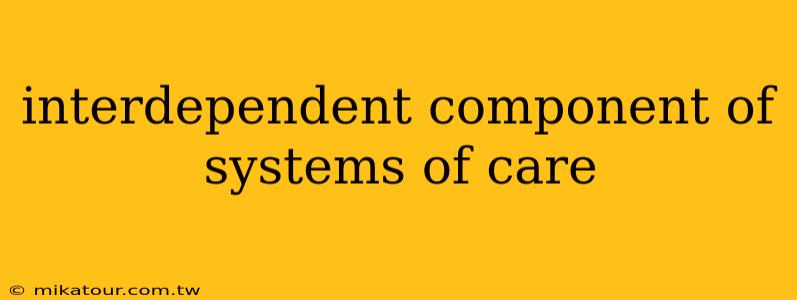 interdependent component of systems of care