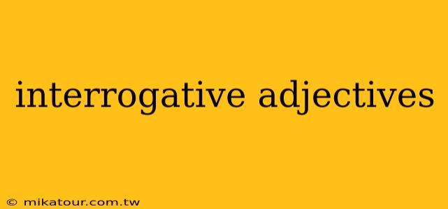 interrogative adjectives