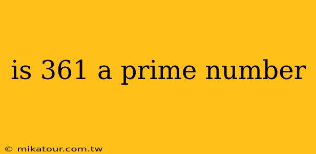 is 361 a prime number