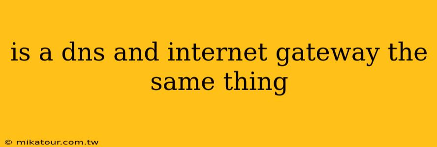 is a dns and internet gateway the same thing