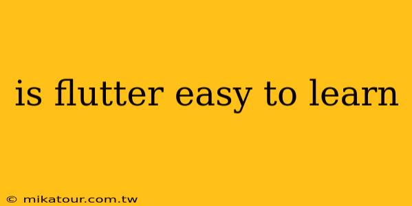 is flutter easy to learn