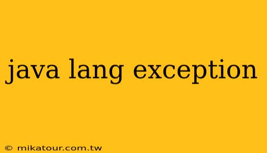 java lang exception