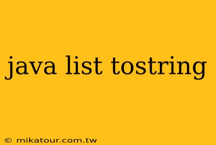 java list tostring