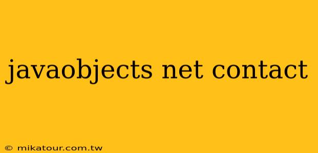 javaobjects net contact