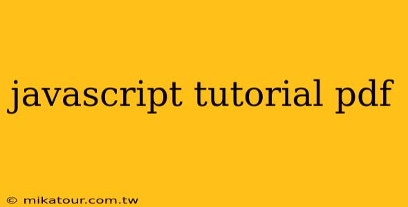 javascript tutorial pdf