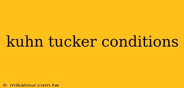 kuhn tucker conditions