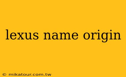 lexus name origin