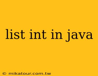 list int in java