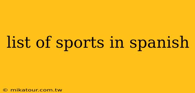 list of sports in spanish