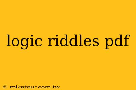 logic riddles pdf