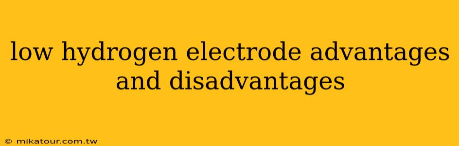 low hydrogen electrode advantages and disadvantages