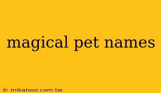 magical pet names