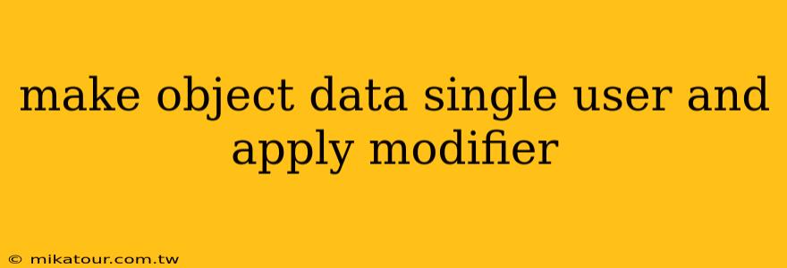 make object data single user and apply modifier