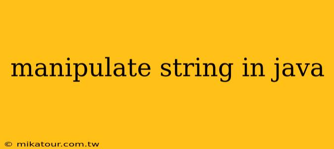 manipulate string in java