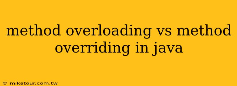 method overloading vs method overriding in java