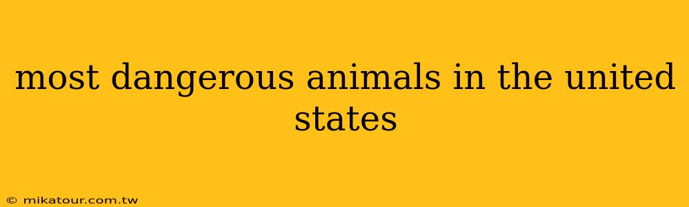 most dangerous animals in the united states