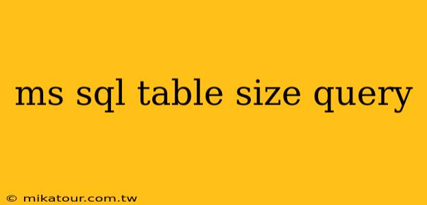 ms sql table size query