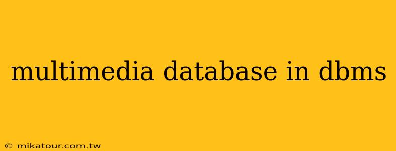 multimedia database in dbms