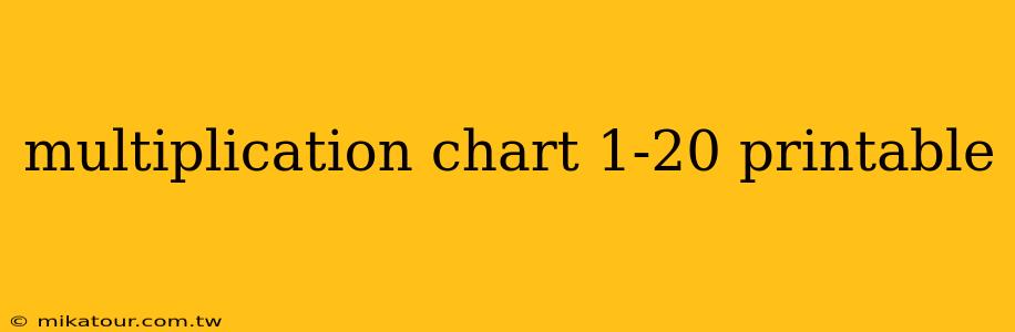 multiplication chart 1-20 printable