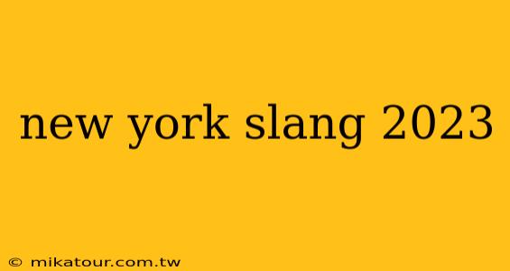 new york slang 2023