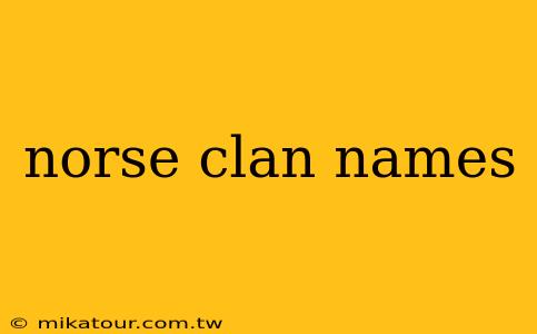 norse clan names