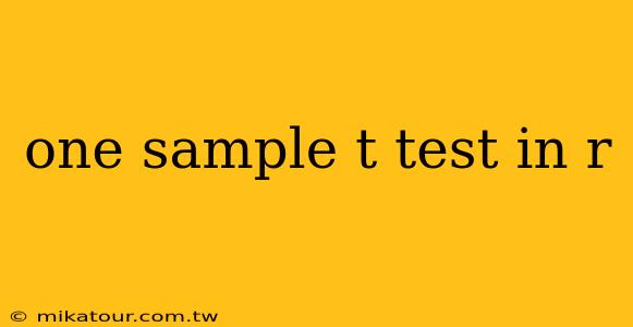 one sample t test in r